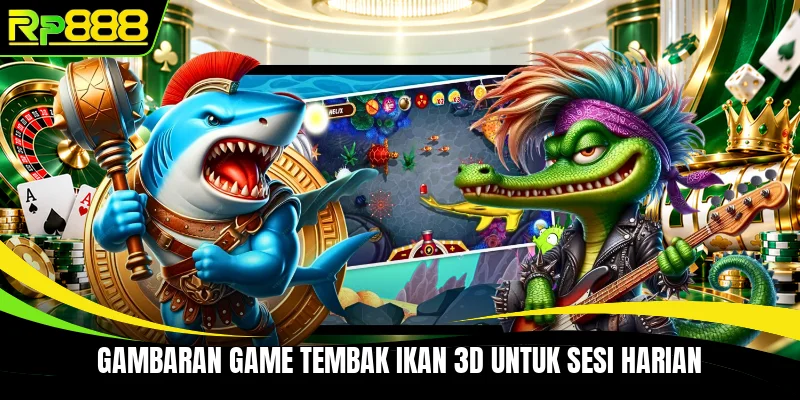 Gambaran game tembak ikan 3D untuk sesi harian